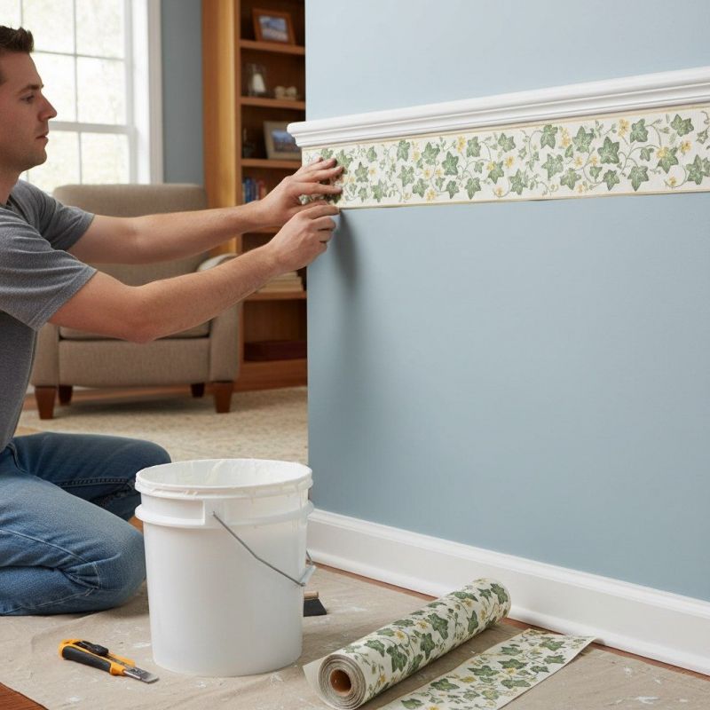 Commercial Wallpapering detail